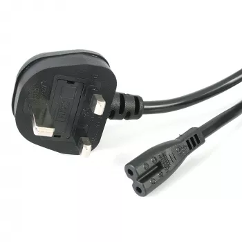 StarTech.com 1m Laptop Barošanas Kabelis, BS 1363 uz C7, 2.5A 250V, 18AWG, Melns, UK Laptop Nomaināmais Vads, Printera Barošanas Kabelis, AC Lādētāja Vads