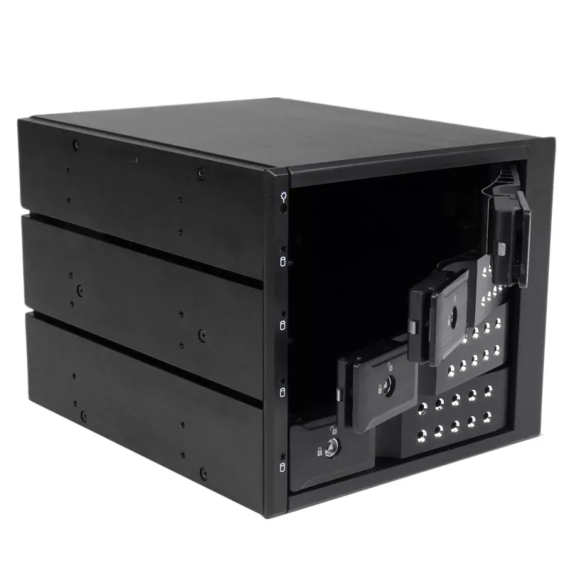 StarTech.com 4 slotu alumīnija bezpaliktņu karstās maiņas mobilais statīvs 3.5 collu SAS II/SATA III - 6 Gbps cietajiem diskiem