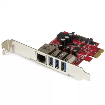 StarTech.com 3-Portu PCI Express USB 3.0 Karte + Gigabit Ethernet
