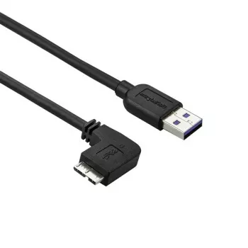 StarTech.com plāns Micro USB 3.0 kabelis - vīriešu/vīriešu - kreisā leņķa Micro-USB - 0,5 m