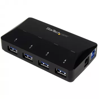 StarTech.com 4-Portu USB 3.0 Hubs ar īpašu uzlādes portu - 1 x 2.4A ports
