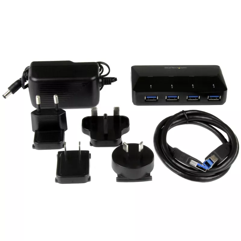 StarTech.com 4-Portu USB 3.0 Hubs ar īpašu uzlādes portu - 1 x 2.4A ports
