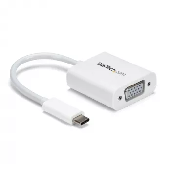 StarTech.com USB-C uz VGA adapteris - Balts, 3.2 Gen 1 (3.1 Gen 1), USB Type-C, VGA (D-Sub) izeja, 1920 x 1200 pikseļi