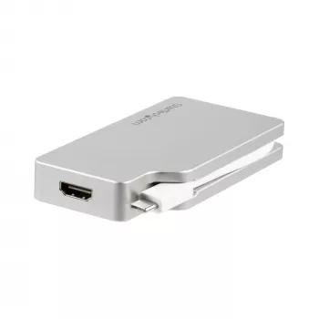 StarTech.com USB-C daudzportu video adapteris ar HDMI, VGA, Mini DisplayPort vai DVI - USB Type-C monitora adapteris uz HDMI 1.4 vai mDP 1.2 (4K) - VGA vai DVI (1080p) - Sudraba alumīnijs