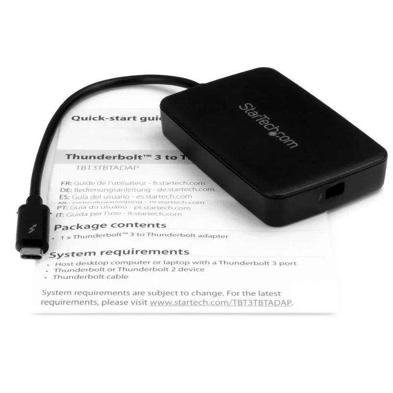StarTech.com Thunderbolt 3 uz Thunderbolt 2 adapteris - TB3 klēpjdatoram pie TB2 displejiem un ierīcēm - Thunderbolt 2 20Gbps vai Thunderbolt 1 10Gbps pārveidotājs - Thunderbolt 3 sertificēts - Windows/Mac