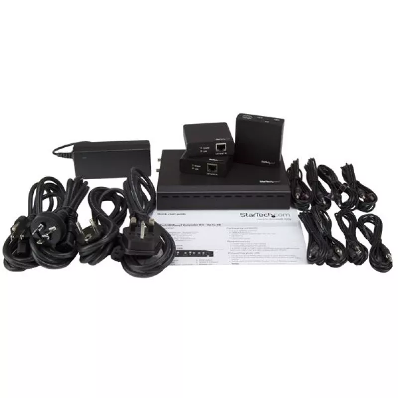StarTech.com 3-Port HDBaseT pagarinātāju komplekts ar 3 uztvērējiem - 1x3 HDMI pārraide pa CAT5e - līdz 4K