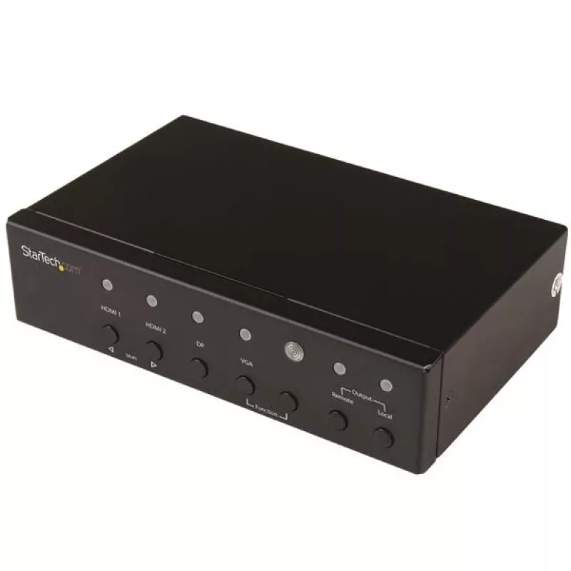 StarTech.com Daudzieeju HDBaseT pagarinātājs ar iebūvētu slēdzi - DisplayPort, VGA un HDMI caur CAT5e vai CAT6 - līdz 4K