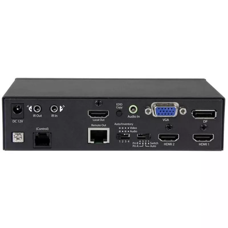 StarTech.com Daudzieeju HDBaseT pagarinātājs ar iebūvētu slēdzi - DisplayPort, VGA un HDMI caur CAT5e vai CAT6 - līdz 4K