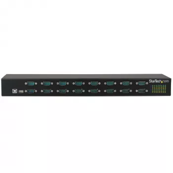StarTech.com 16-Portu USB–RS232 sērijvada adaptera centrmezgls, USB 2.0 Type-B, 480 Mbit/s, Melns, Tērauds, 36 W