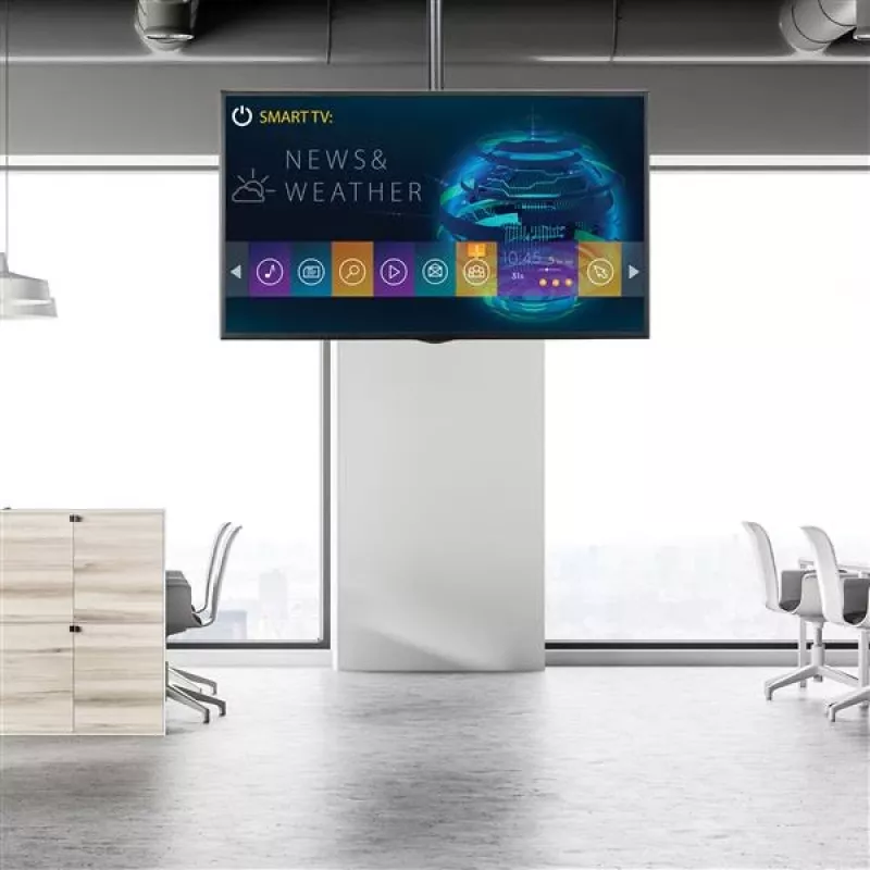 StarTech.com Griestu TV Kronšteins - Pilnas Kustības Universāls Piekarināms Viena Ekrāna Kronšteins ar Regulējamu Teleskopisko Stabu - Slīpums / Pagrieziens - VESA Kronšteins 32 inch-75 inch Displejiem