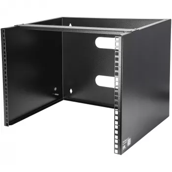 StarTech.com 8U sienas stiprinājuma tīkla statīvs - 14 collu dziļš (zema profila) - 19 collu sadales paneļa kronšteins seklajiem serveriem un IT iekārtām, tīkla slēdžiem - 80 mārciņu/36 kg svara ietilpība, melns