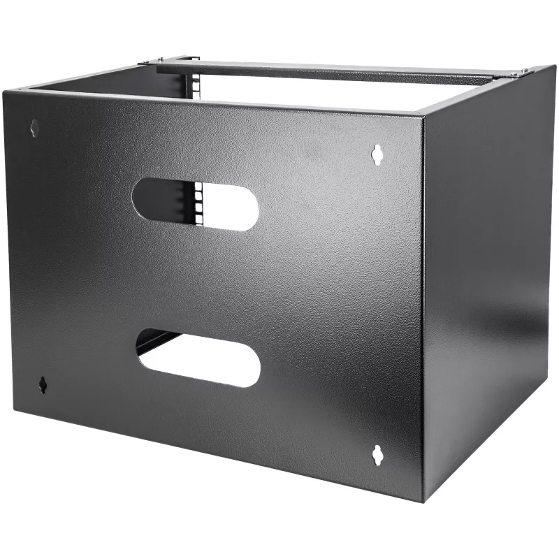 StarTech.com 8U sienas stiprinājuma tīkla statīvs - 14 collu dziļš (zema profila) - 19 collu sadales paneļa kronšteins seklajiem serveriem un IT iekārtām, tīkla slēdžiem - 80 mārciņu/36 kg svara ietilpība, melns