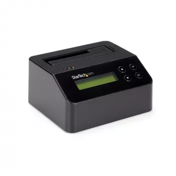 StarTech.com Viena nodalījuma cietā diska dzēšanas ierīce, autonoms HDD/SSD sanitizers, 4Kn, USB 3.0 uz SATA III (6 Gbps), 9 dzēšanas režīmi, LCD displejs, drošas dzēšanas doks, DB-9 printera ports, TAA atbilstīgs