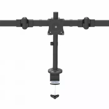 StarTech.com Galda Trīskāršā Monitora Pamatne - Ergonomisks VESA 3 Monitoru Stiprinājums līdz 27 collām - Šarnīrveida un Augstumā Regulējams Staba Stiprinājums - Slīpums/Pagrieziens/Rotācija LCD/LED Ekrāniem - Galda Skava/Caurums
