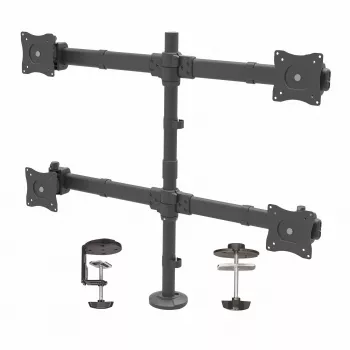StarTech.com Quad Monitor Stiprinājums 4 Ekrāniem 2x2 līdz 27 inch - VESA 75/100, Regulējams Augstums, Slīpums, Pagrieziens, Galda Skava/Caurums