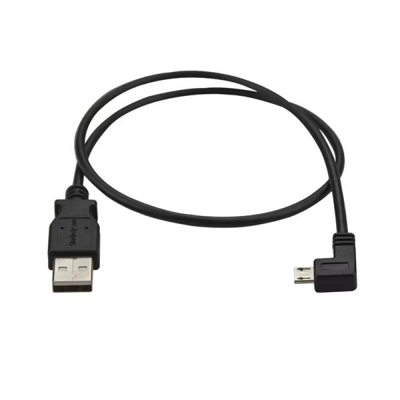 StarTech.com Micro-USB uzlādes un sinhronizācijas kabelis M/M - Kreisais leņķa Micro-USB - 24 AWG - 0,5 m