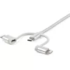 StarTech.com 1 m USB daudzfunkciju uzlādes kabelis - USB uz Micro-USB, USB-C vai Lightning - Apple MFi sertificēts - 3-in-1 - pīts