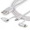 StarTech.com 1 m USB daudzfunkciju uzlādes kabelis - USB uz Micro-USB, USB-C vai Lightning - Apple MFi sertificēts - 3-in-1 - pīts