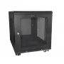 StarTech.com 4-Post 12U Server Rack Cabinet, Aizslēdzams 19 collu datu skapis datoru/AV/IT aprīkojumam, biroja/mājas tīkla skapis ar riteņiem un regulējamām montāžas sliedēm