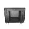 StarTech.com 4-Post 12U Server Rack Cabinet, Aizslēdzams 19 collu datu skapis datoru/AV/IT aprīkojumam, biroja/mājas tīkla skapis ar riteņiem un regulējamām montāžas sliedēm
