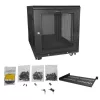 StarTech.com 4-Post 12U Server Rack Cabinet, Aizslēdzams 19 collu datu skapis datoru/AV/IT aprīkojumam, biroja/mājas tīkla skapis ar riteņiem un regulējamām montāžas sliedēm