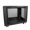 StarTech.com 4-Post 12U Server Rack Cabinet, Aizslēdzams 19 collu datu skapis datoru/AV/IT aprīkojumam, biroja/mājas tīkla skapis ar riteņiem un regulējamām montāžas sliedēm