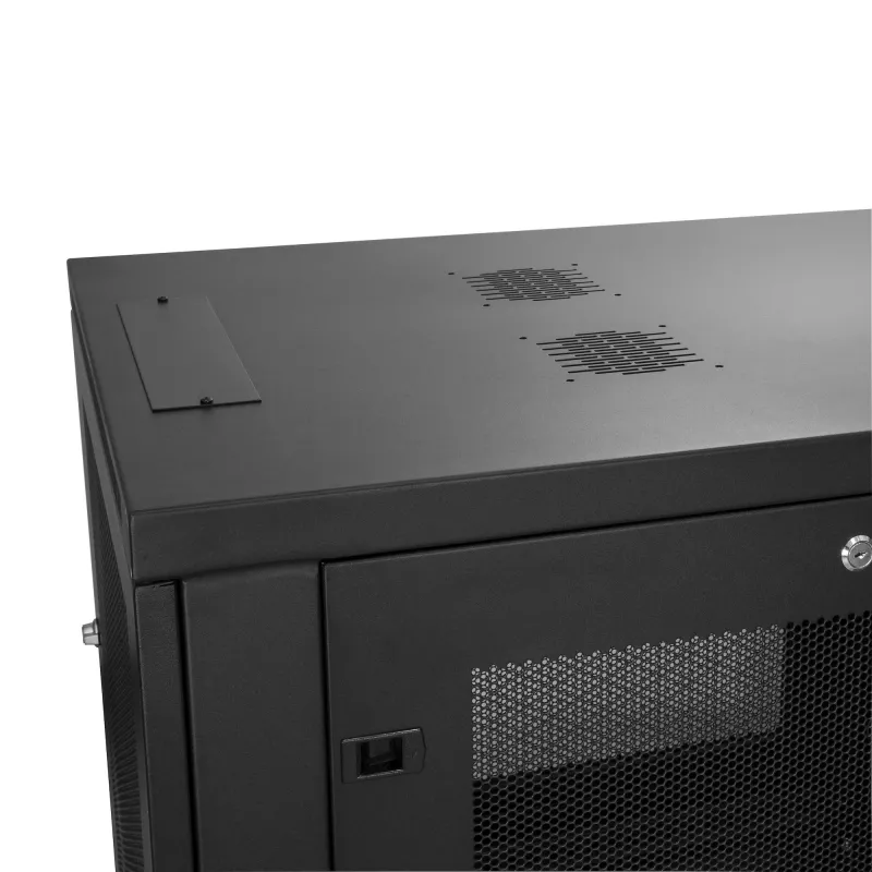 StarTech.com 4-Post 12U Server Rack Cabinet, Aizslēdzams 19 collu datu skapis datoru/AV/IT aprīkojumam, biroja/mājas tīkla skapis ar riteņiem un regulējamām montāžas sliedēm