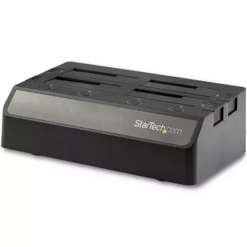 StarTech.com 4-Vietu USB–SATA Cieto Disku Dokošanas Stacija, USB 10Gbps, Ārējā 2.5 inch un 3.5 inch SSD/HDD Dokstacija, SATA III, Karstā Maiņa, Augšējā Ielāde