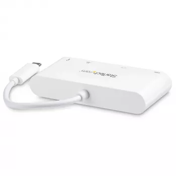 StarTech.com USB-C daudzportu adapteris - USB-C uz DVI-D video adapteris ar 60W strāvas padevi, GbE, USB-A - pārnēsājams USB Type-C/Thunderbolt 3 mini klēpjdatora doks