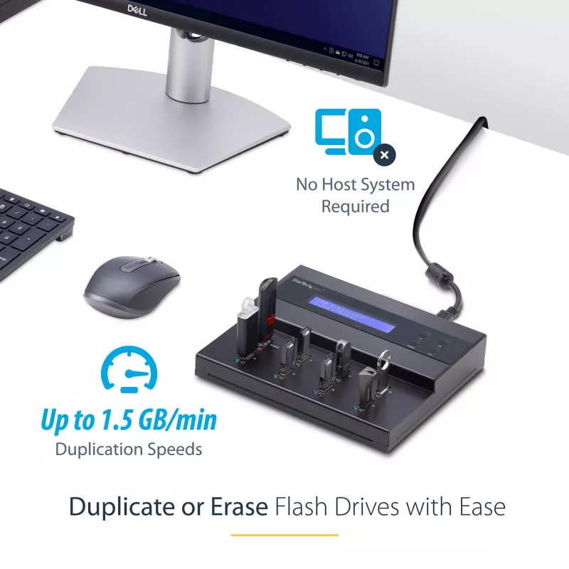 StarTech.com USB zibatmiņu dublikators un dzēsējs 1:7, 1.5 GB/min, LCD