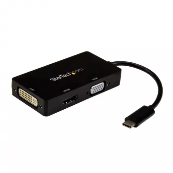 StarTech.com USB-C daudzportu video adapteris - 3-in-1 - 4K 30Hz - Melns