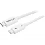 StarTech.com Thunderbolt 3 kabelis - 40Gbps - 0.5m - Balts - saderīgs ar Thunderbolt, USB un DisplayPort