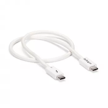StarTech.com Thunderbolt 3 kabelis - 40Gbps - 0.5m - Balts - saderīgs ar Thunderbolt, USB un DisplayPort