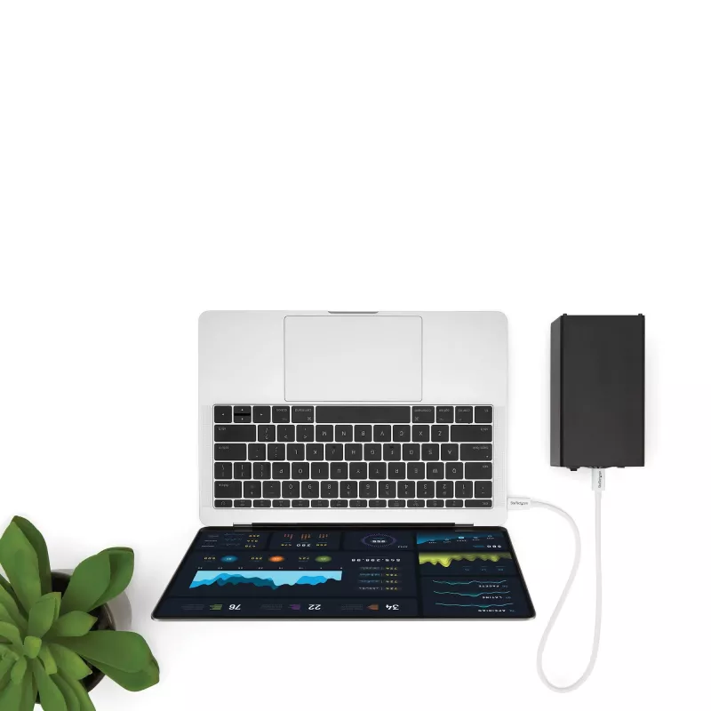 StarTech.com Thunderbolt 3 kabelis - 40Gbps - 0.5m - Balts - saderīgs ar Thunderbolt, USB un DisplayPort