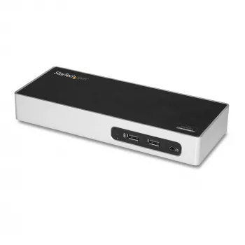 StarTech.com USB 3.0 Docking Station - Divu monitoru klēpjdatora dokstacija ar HDMI un DVI/VGA video - 6 portu USB 3.1 Gen 1 5Gbps centrmezgls, GbE, audio - universāls Type-A doks - Windows un Mac