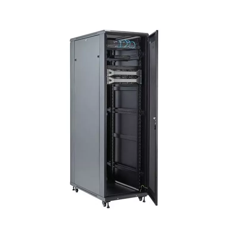 StarTech.com 4-Post 42U Serveru Rack Skapis, 19 collu Datu Rack Skapis Datoru / AV / IT Iekārtu Montāžai, Serveru Rack Korpuss ar Ritenīšiem, Pilna Izmēra Industriālā Tīkla Uzglabāšana