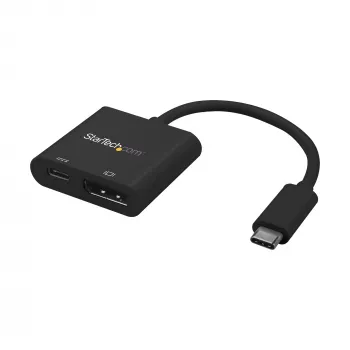 StarTech.com USB-C uz DisplayPort adapteris ar barošanu - 4K 60Hz HBR2 - USB Type-C uz DP 1.2 monitora video pārveidotājs ar uzlādi - 60W PD caurlaide - saderīgs ar Thunderbolt 3