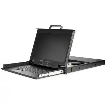 StarTech.com 1U LCD KVM konsole ar 17,3 collu HD monitoru, VGA, USB, 1920x1080, iekšējais tastatūras un skārienpaliktņa bloks