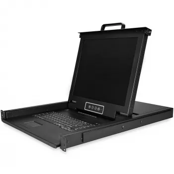 StarTech.com 8 Portu Rackmontāžas KVM Konsole ar 6 pēdu Kabeļiem - Integrēts KVM Slēdzis ar 17 collu LCD Monitoru - Pilnvērtīga 1U LCD KVM Atvilktne - OSD KVM - Izturīgs 50 000 MTBF - USB + VGA Atbalsts