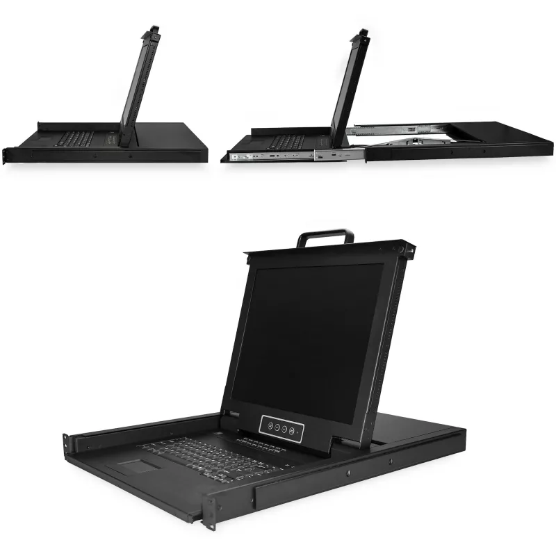 StarTech.com 16 Portu Rackmonta KVM Konsole ar 17 collu LCD Monitoru - 1U Integrēts KVM Slēdzis ar USB + VGA Atbalstu