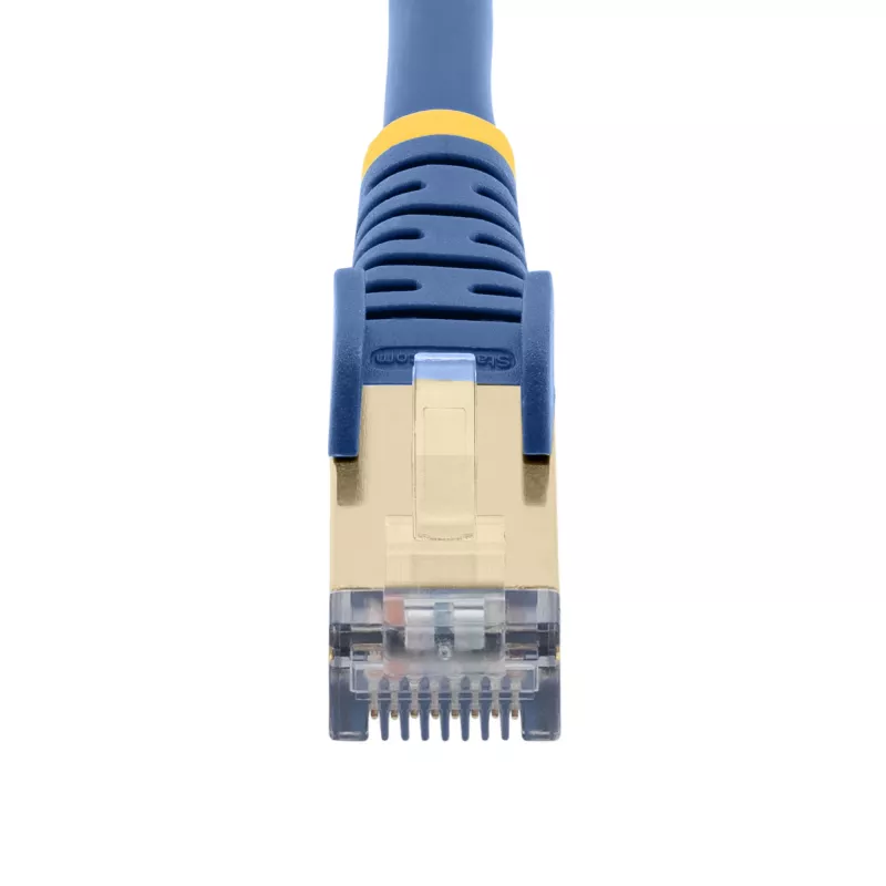 StarTech.com 0.50m CAT6a Ethernet kabelis - 10 Gigabit ekranēts bezķēršļu RJ45 100W PoE vads - 10GbE STP tīkla kabelis ar sprieguma mazinātāju - Zils, individuāli testēts/vadi UL sertificēti/TIA