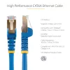 StarTech.com 0.50m CAT6a Ethernet kabelis - 10 Gigabit ekranēts bezķēršļu RJ45 100W PoE vads - 10GbE STP tīkla kabelis ar sprieguma mazinātāju - Zils, individuāli testēts/vadi UL sertificēti/TIA