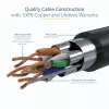 StarTech.com CAT6a Ethernet kabelis 0,5m - 10 Gigabit ekranēts, bezķēžu RJ45, 100W PoE - 10GbE STP tīkla kabelis ar sprieguma atslogotāju - Melns, individuāli testēts, UL sertificēts
