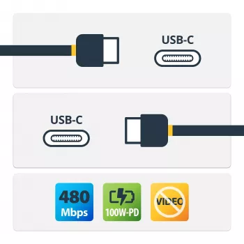 StarTech.com USB-C uz USB-C kabelis ar 5A PD – vīriešu/vīriešu – 0.5 m – USB 2.0 – USB-IF sertificēts