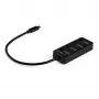 StarTech.com 4 Portu USB-C Hubs — USB-C uz 4x USB 3.0 Type-A ar individuāliem ieslēgšanas/izslēgšanas slēdžiem — SuperSpeed 5Gbps USB 3.1/3.2 Gen 1 — barošana no USB — pārnēsājams — 25cm pievienots kabelis