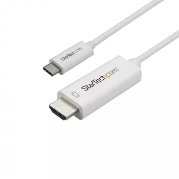StarTech.com 1m USB-C uz HDMI kabelis - 4K 60Hz, USB Type-C uz HDMI 2.0, Thunderbolt 3 saderīgs - balts