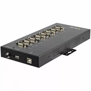 StarTech.com 8 Portu Seriālais Hubs USB uz RS232/RS485/RS422 Adapteris - Industriālais USB 2.0 uz DB9 Seriālais Pārveidotājs Hubs - IP30 Sertificēts - DIN Sliežu Montējams Metāla Seriālais Hubs - 15kV ESD Aizsardzība