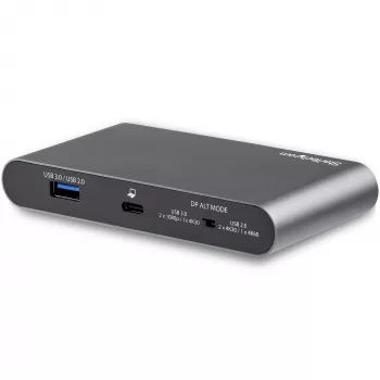 StarTech.com USB-C dokstacija - 4K divi monitori DisplayPort - mini klēpjdatora dokstacija - 100W barošanas pārvade - GbE, 2 portu USB-A centrmezgls - USB Type-C daudzportu adapteris - 1m kabelis