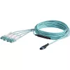 StarTech.com 10m MTP(F)/PC uz 4x LC/PC Dupleksa sadales OM3 daudzmodu optiskā šķiedra, OFNP plēnuma kabelis, 40G tīkliem, zems ievietošanas zudums
