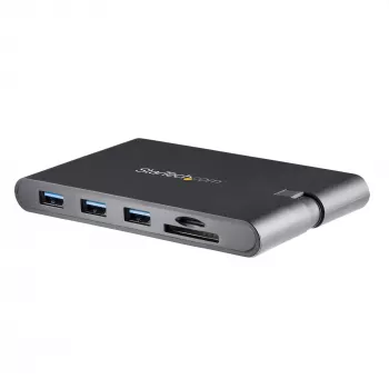 StarTech.com USB-C daudzportu adapteris - USB Type-C mini doks ar HDMI 4K vai VGA 1080p video - 100W barošanas pārvade, 3-portu USB 3.0 centrmezgls, GbE, SD un MicroSD - klēpjdatora ceļojumu doks